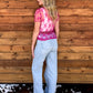 Floral Lace Mesh Top *Hot Pink