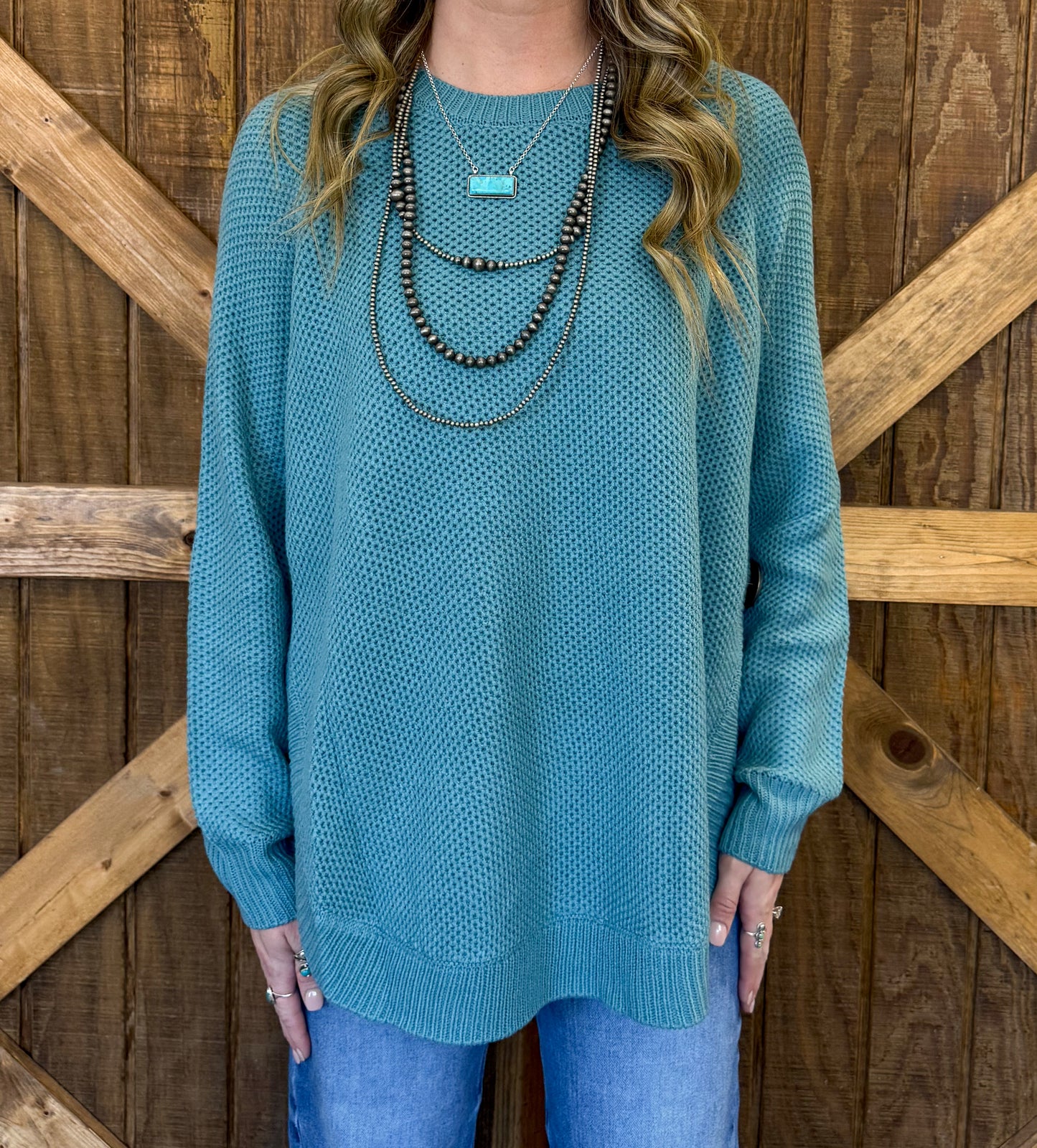 The Hadley Sweater *Aqua