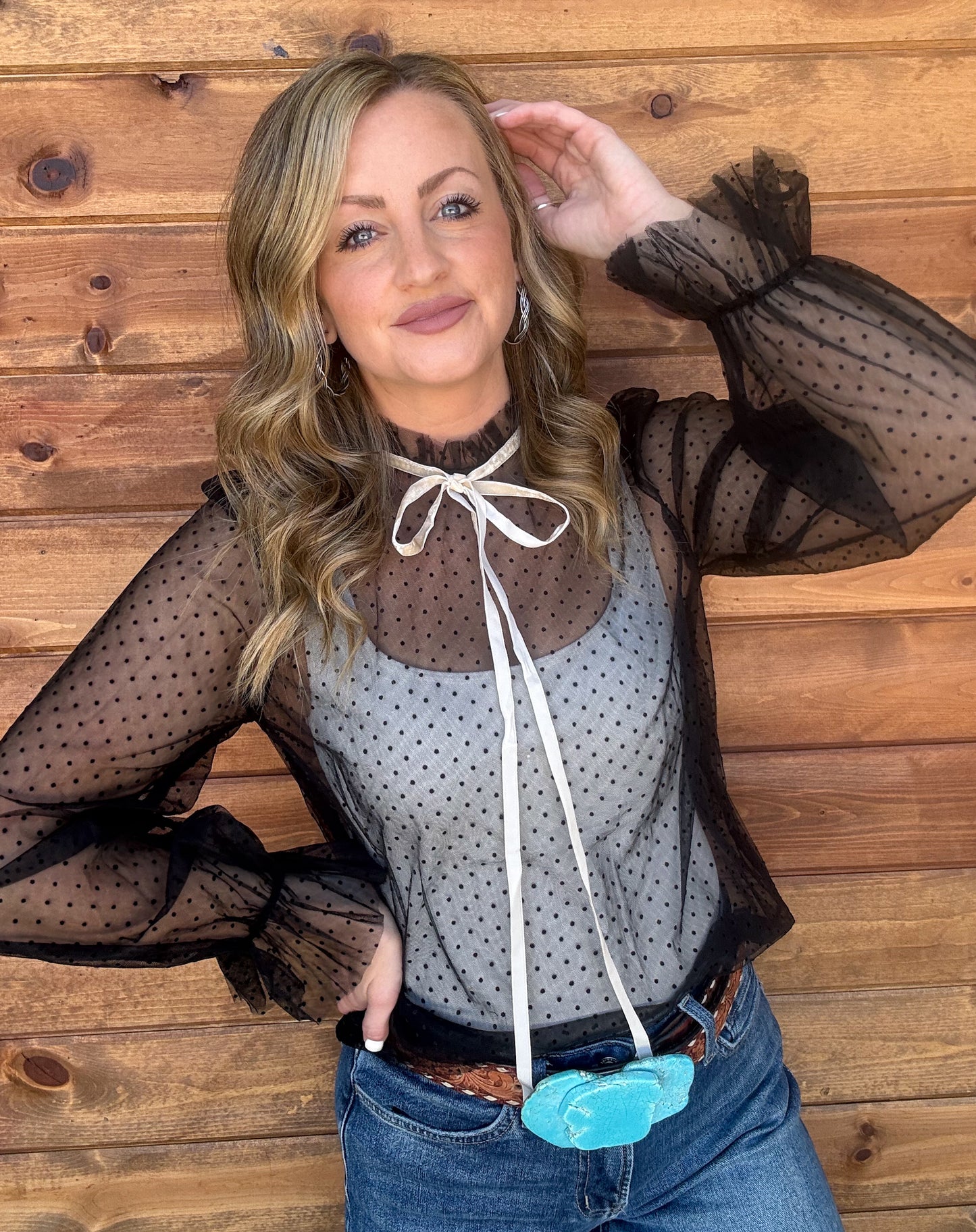 The April Sheer Blouse *Black