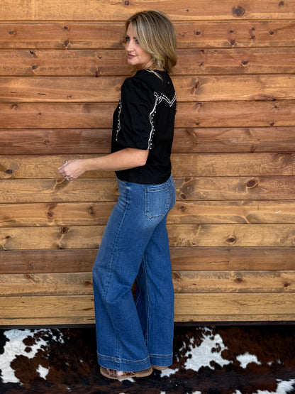 Western Babe Top *Black