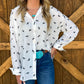 Simple Horse Button-Up Top