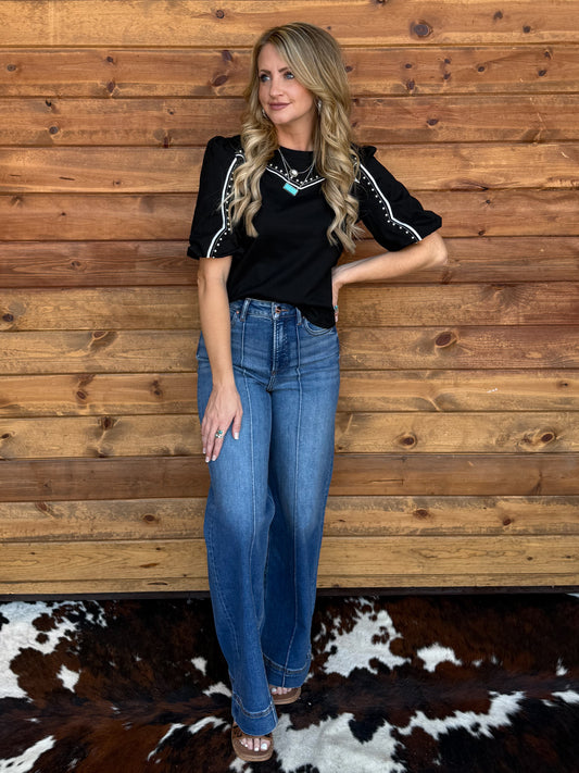 Western Babe Top *Black