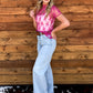 Floral Lace Mesh Top *Hot Pink