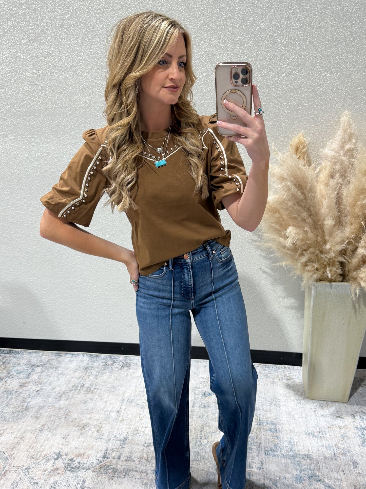 Western Babe Top *Brown
