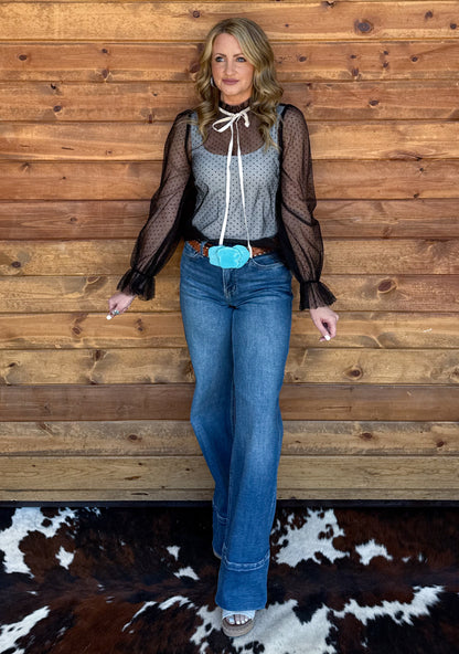 The April Sheer Blouse *Black