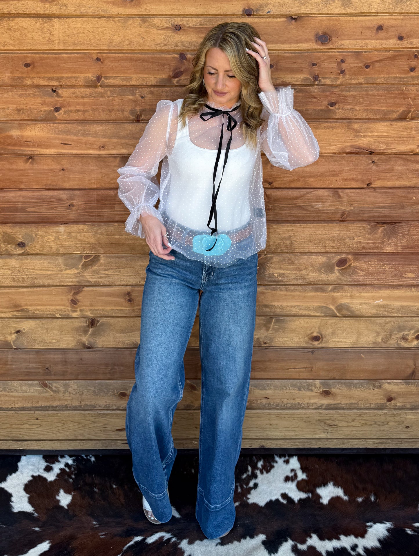 The April Sheer Blouse *White
