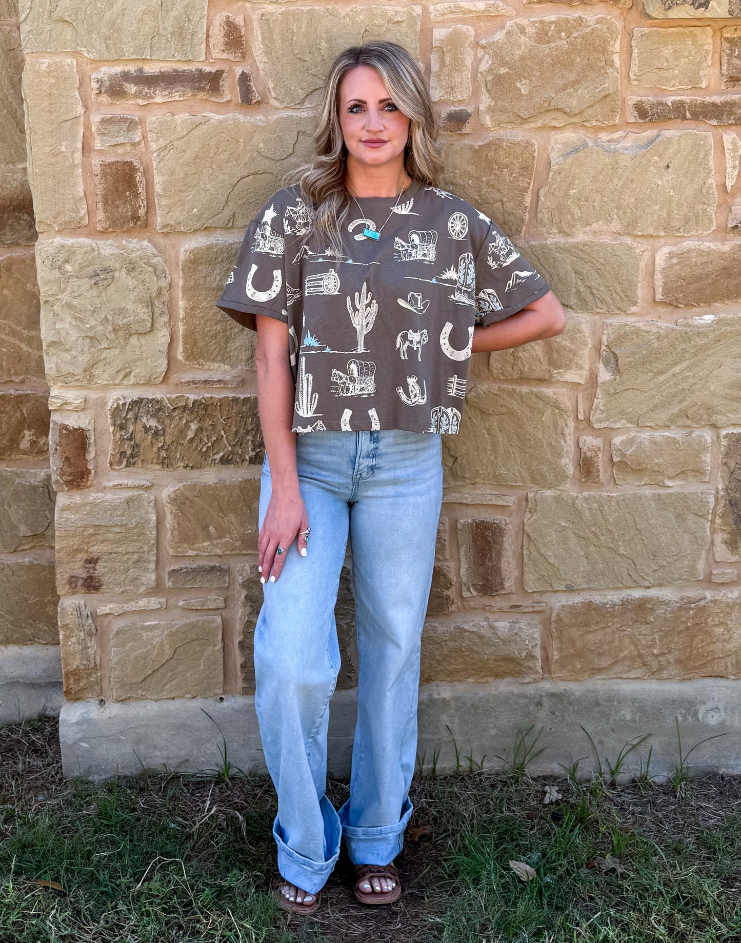 Out West Collage Tee *Olive