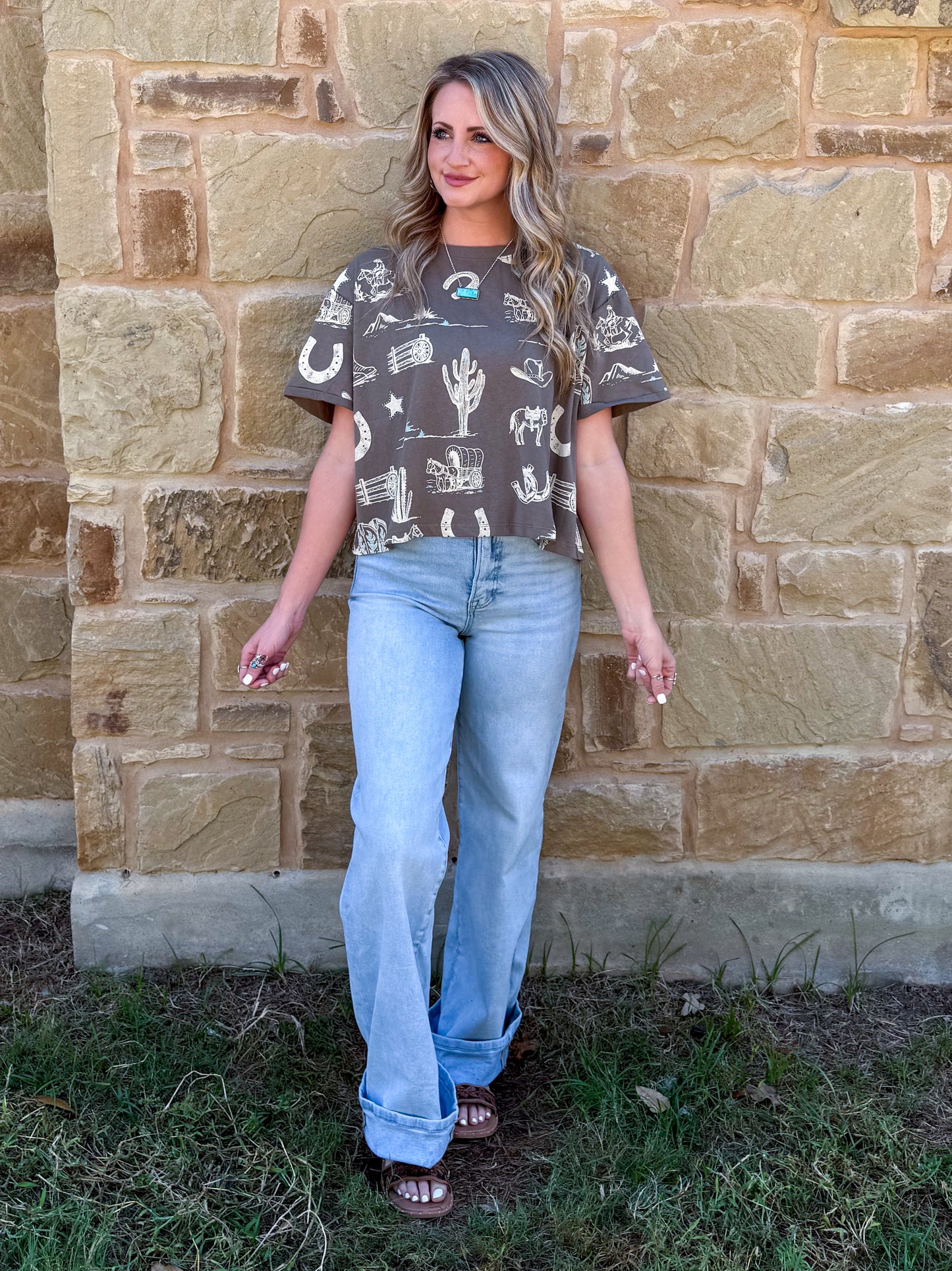 Out West Collage Tee *Olive