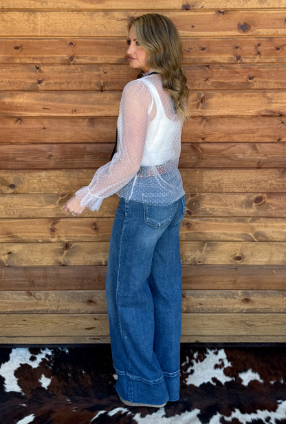 The April Sheer Blouse *White