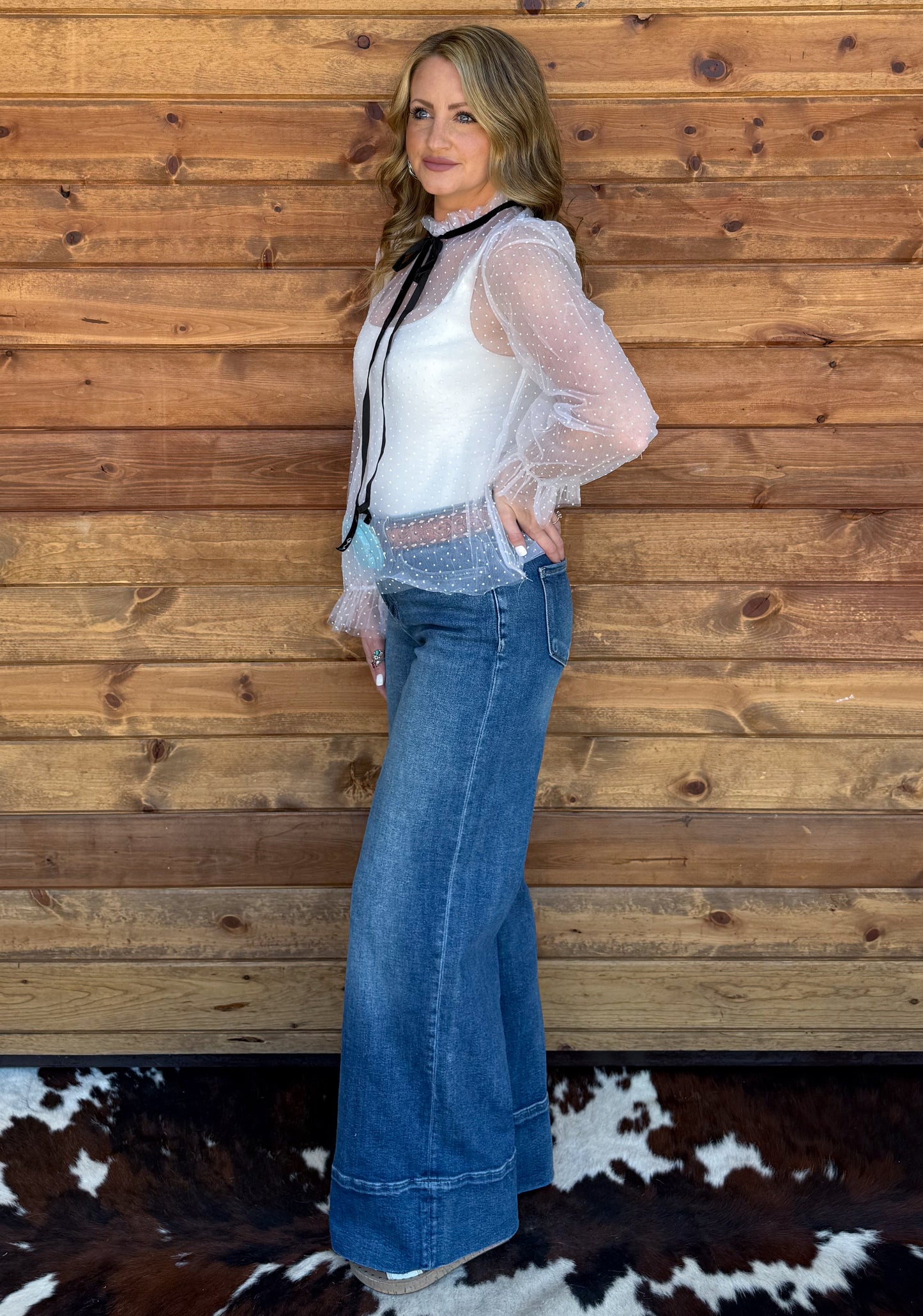 The April Sheer Blouse *White
