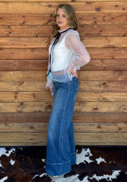 The April Sheer Blouse *White