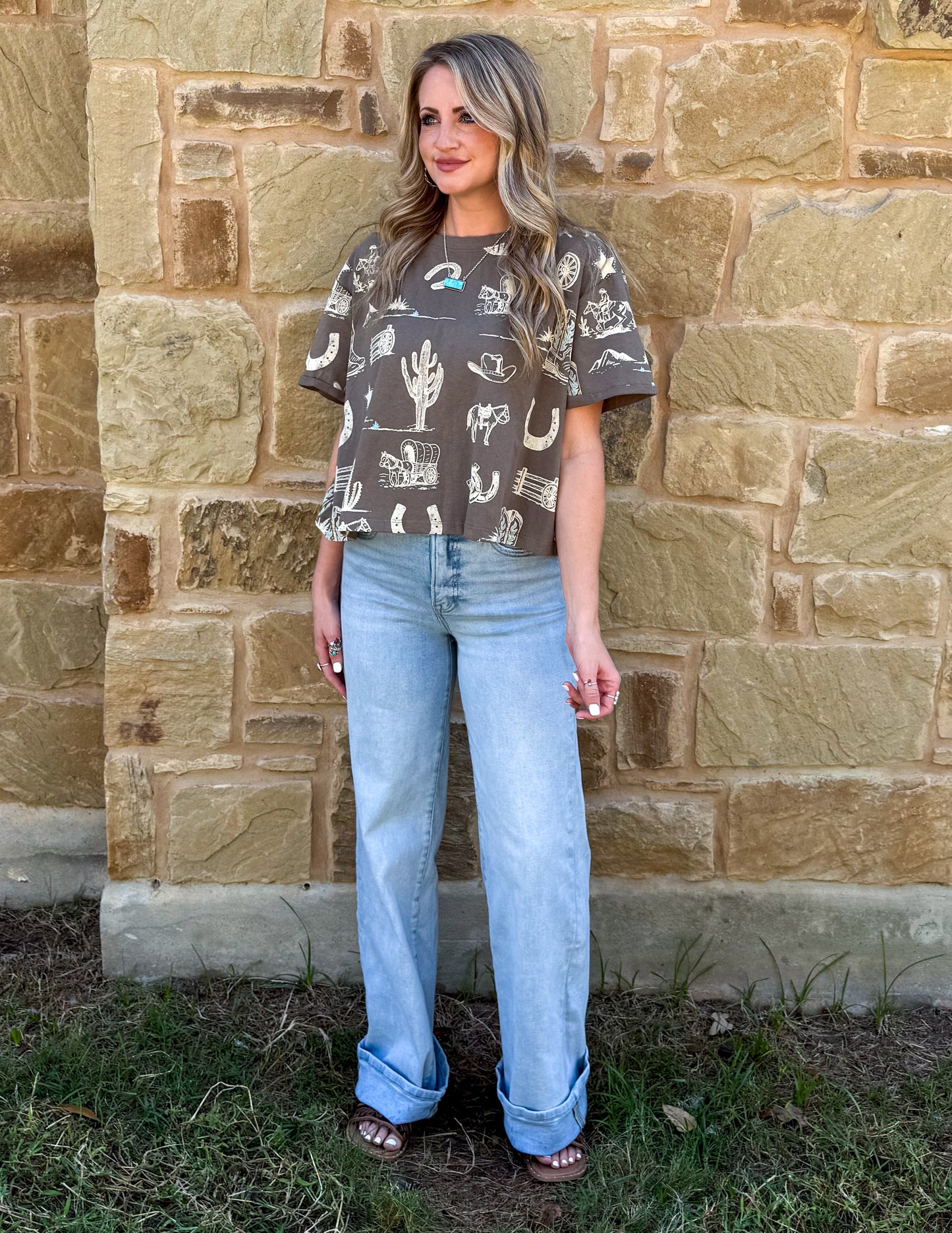 Out West Collage Tee *Olive