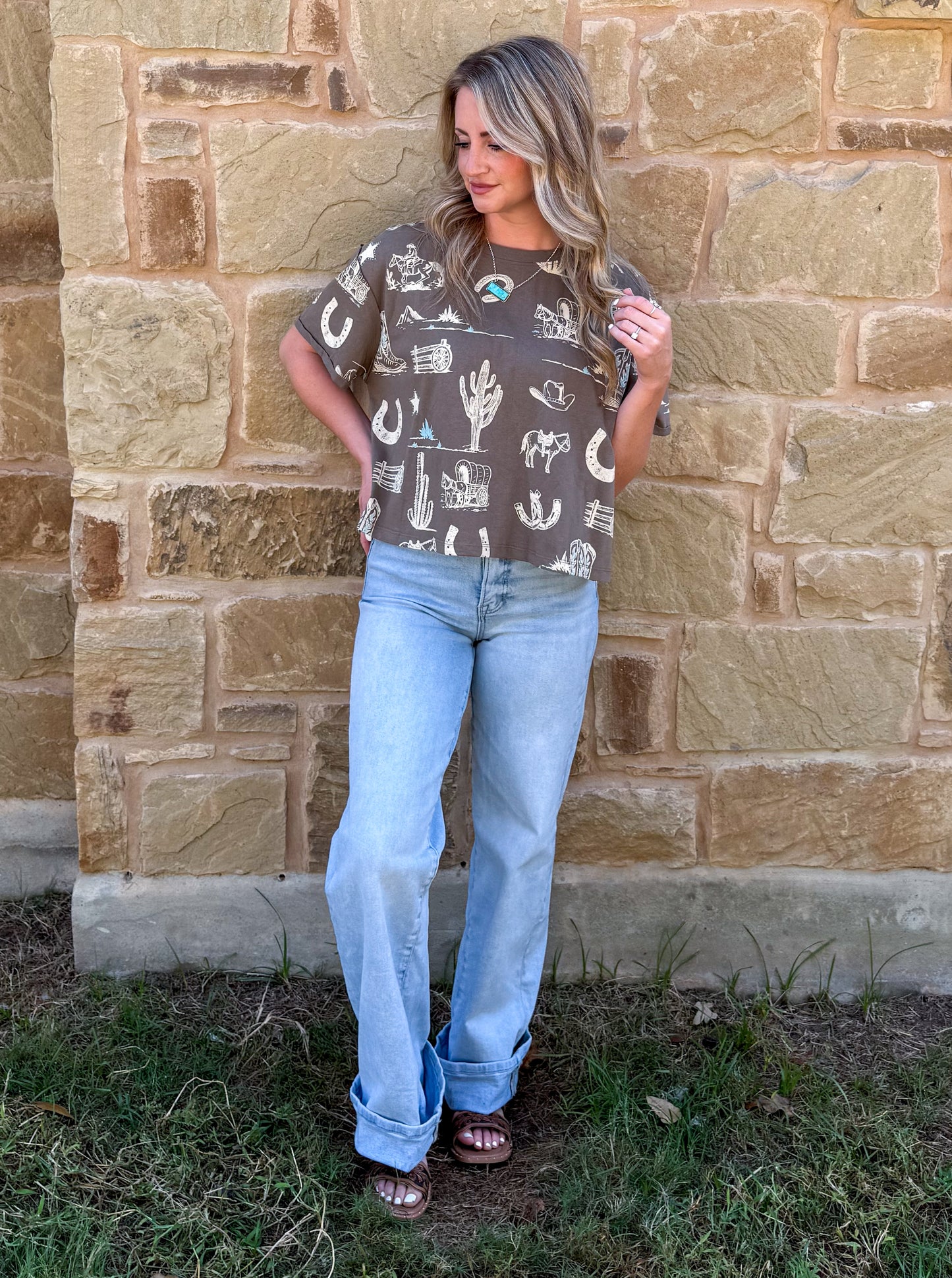 Out West Collage Tee *Olive