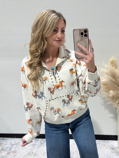 Studded Horses Pullover