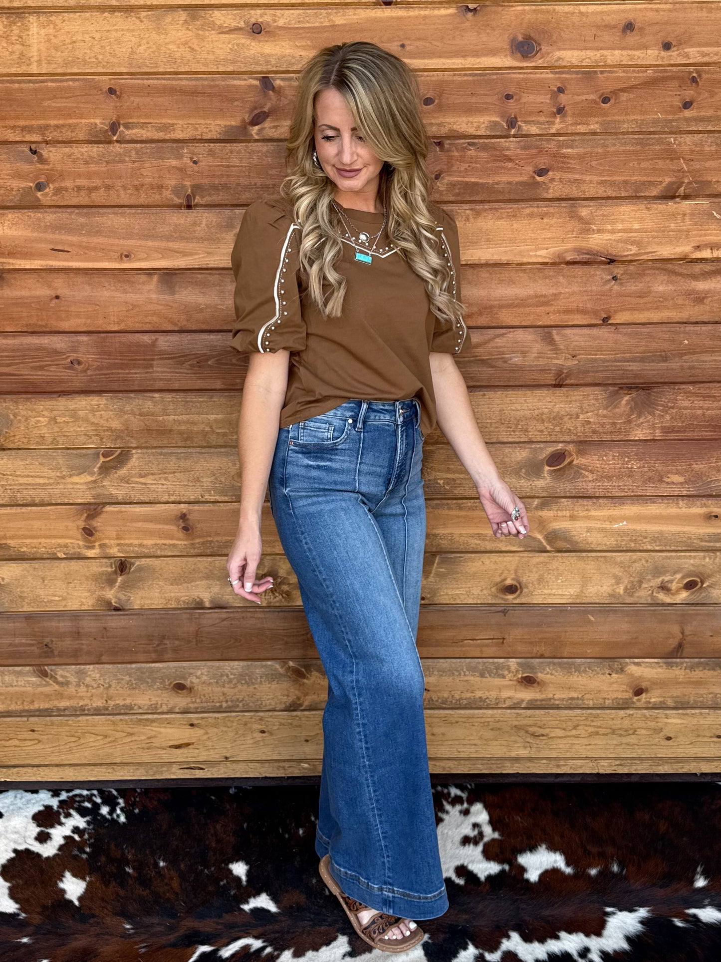 Western Babe Top *Brown