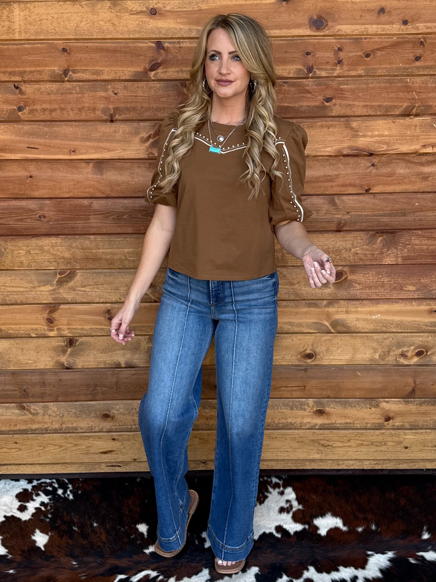 Western Babe Top *Brown