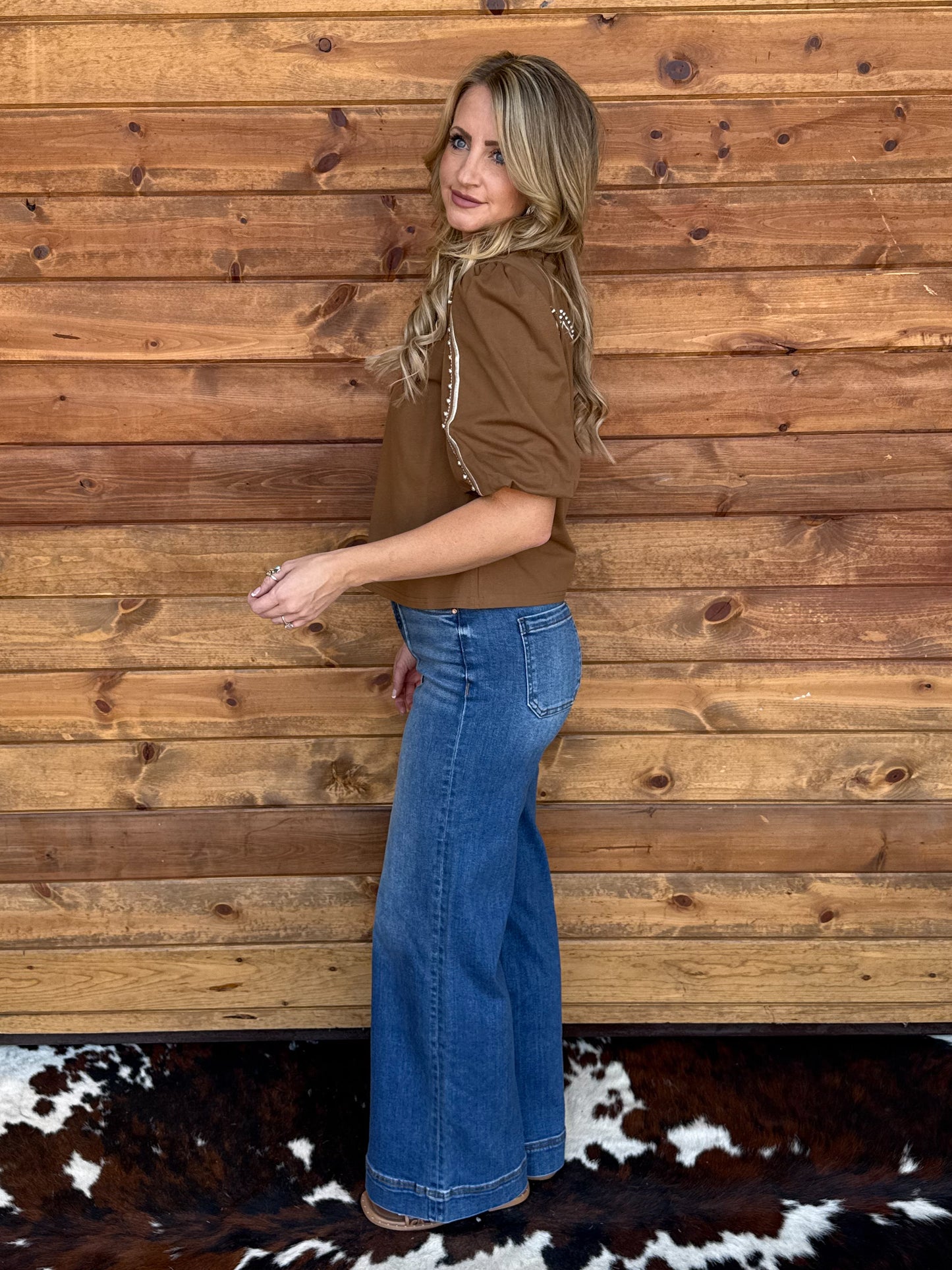 Western Babe Top *Brown