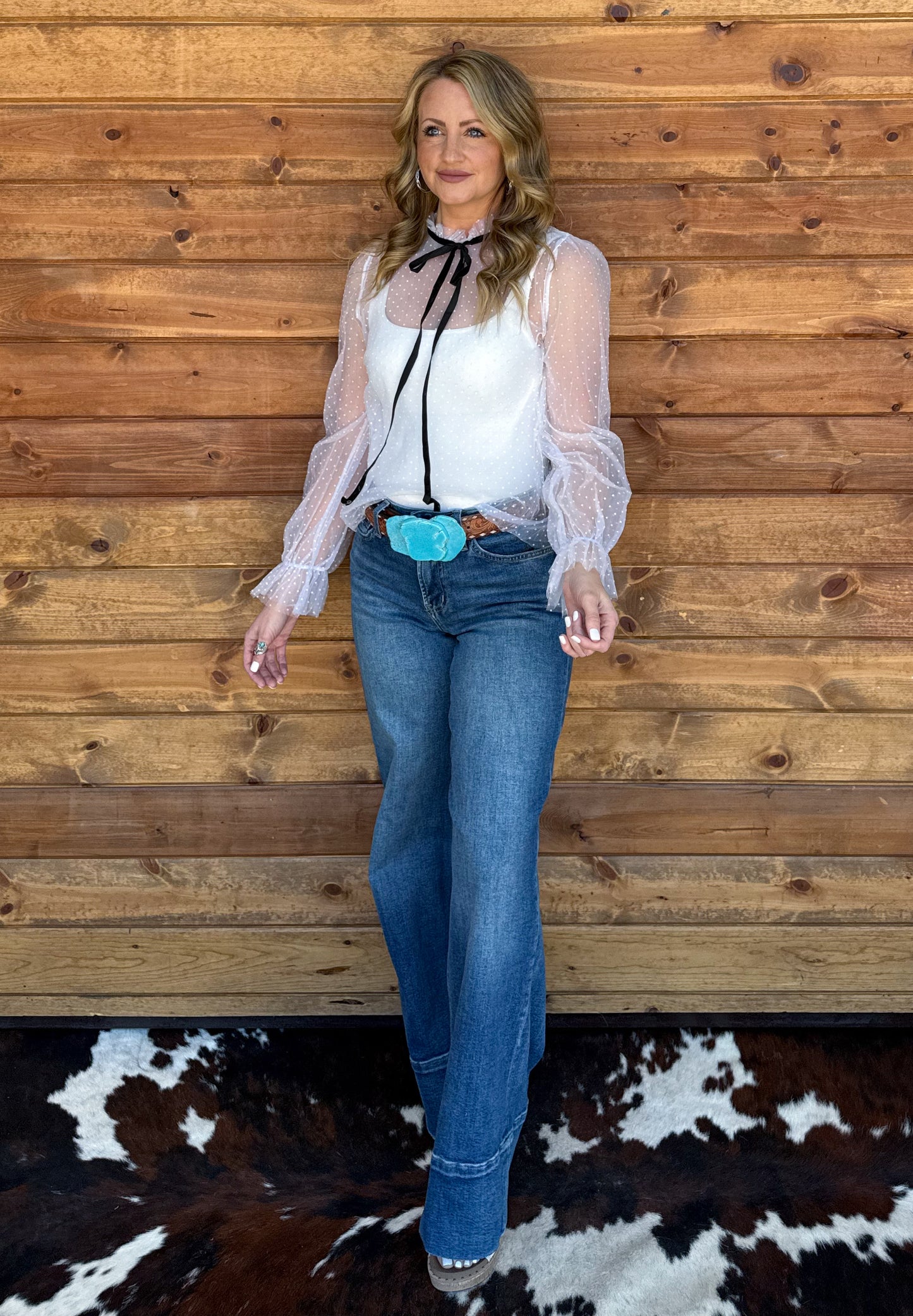 The April Sheer Blouse *White