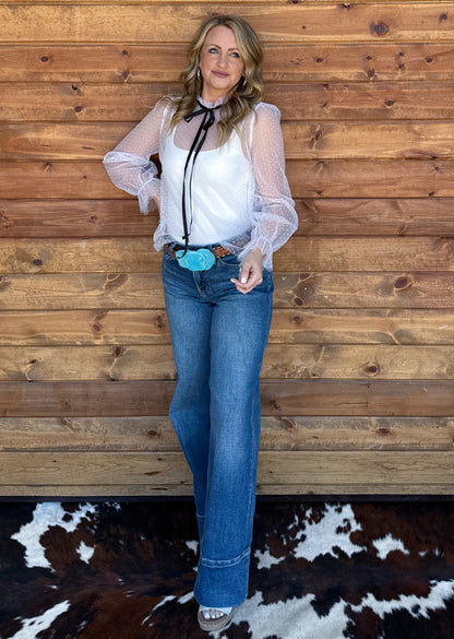 The April Sheer Blouse *White