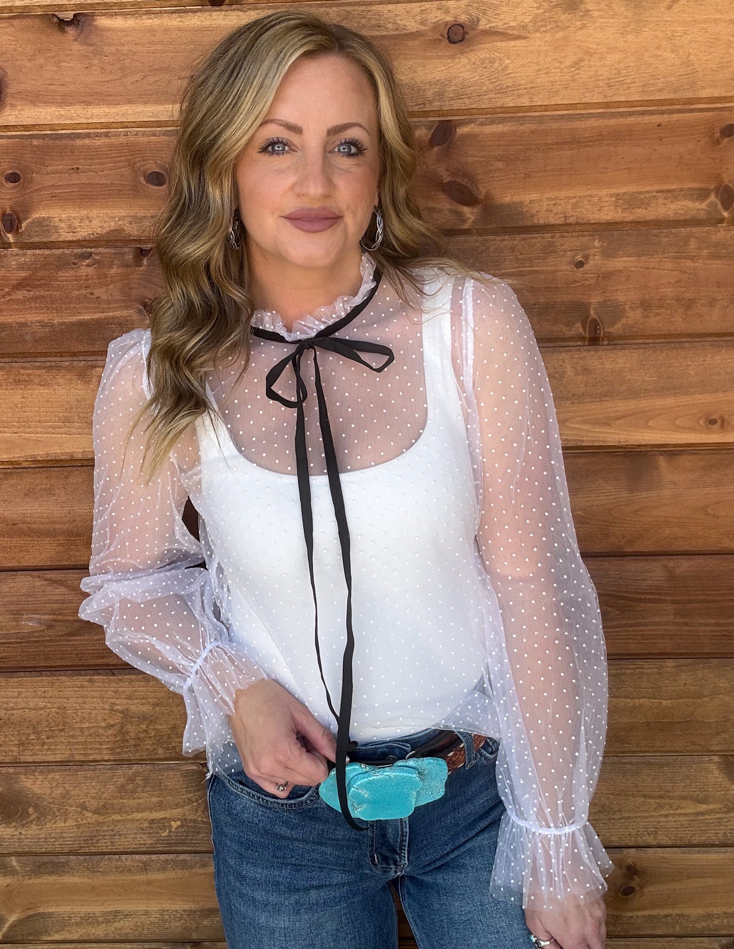 The April Sheer Blouse *White