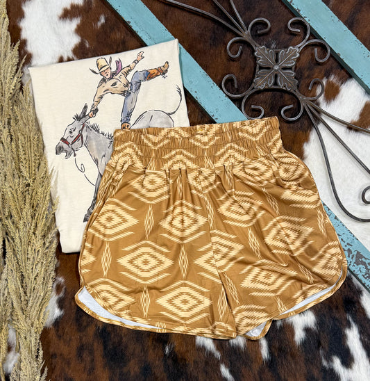 Cream Aztec Shorts