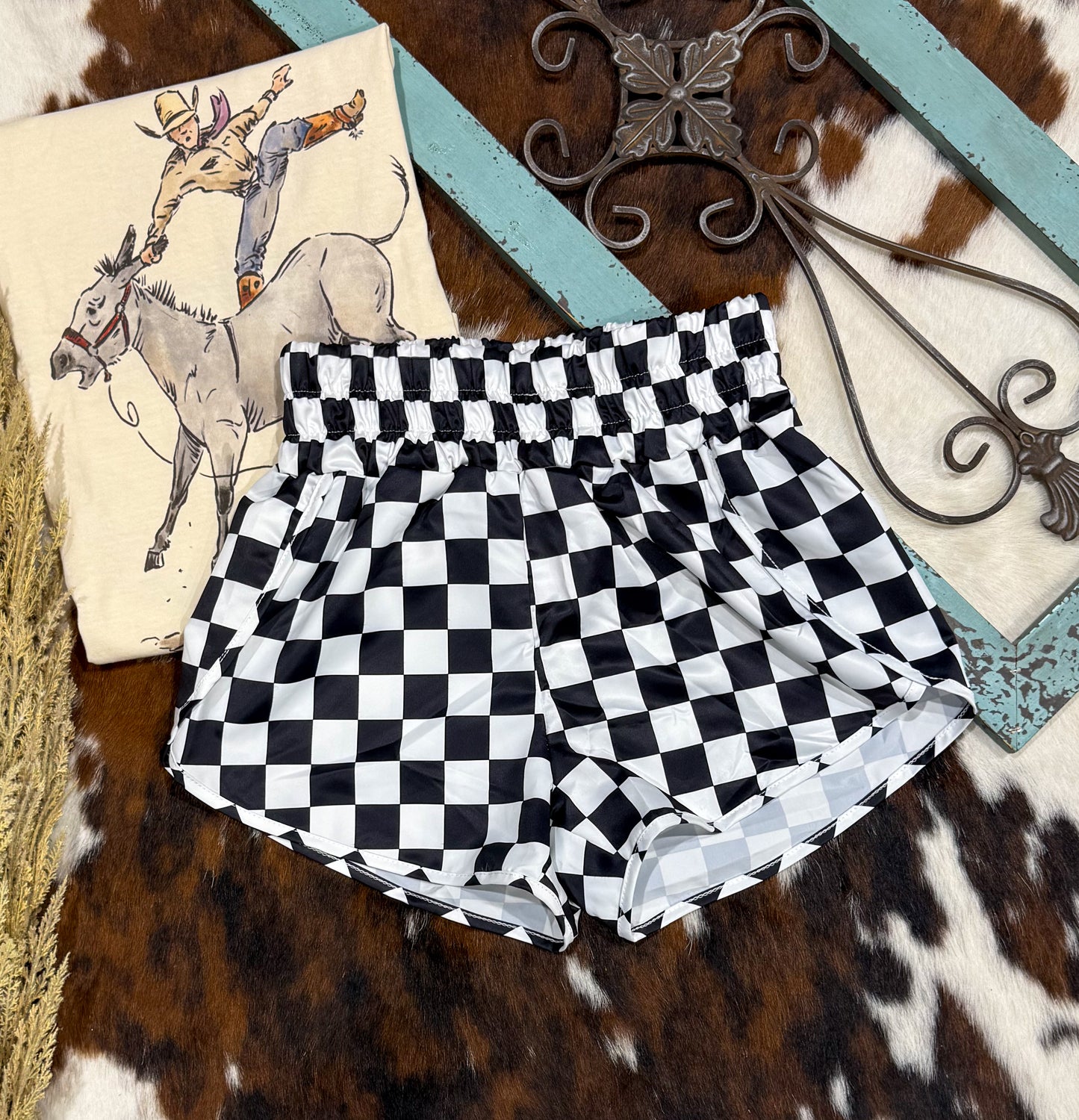 Checkerboard Athletic Shorts