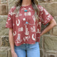 Out West Collage Tee *Rust