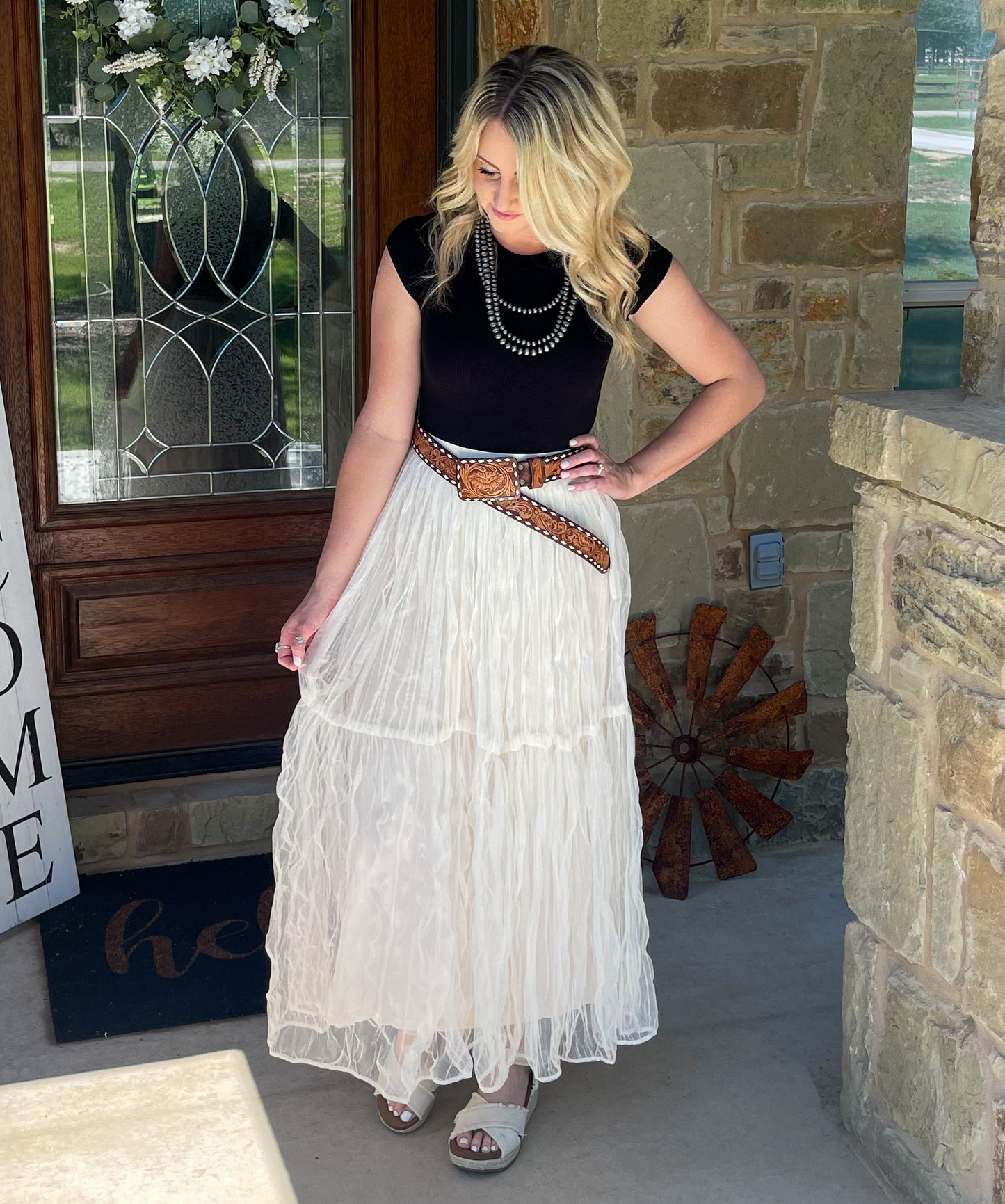 Champagne Toast Maxi Skirt