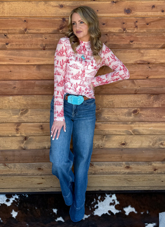 Desert Cowboy Mesh Top