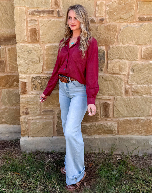 Leather Lux Top *Burgundy