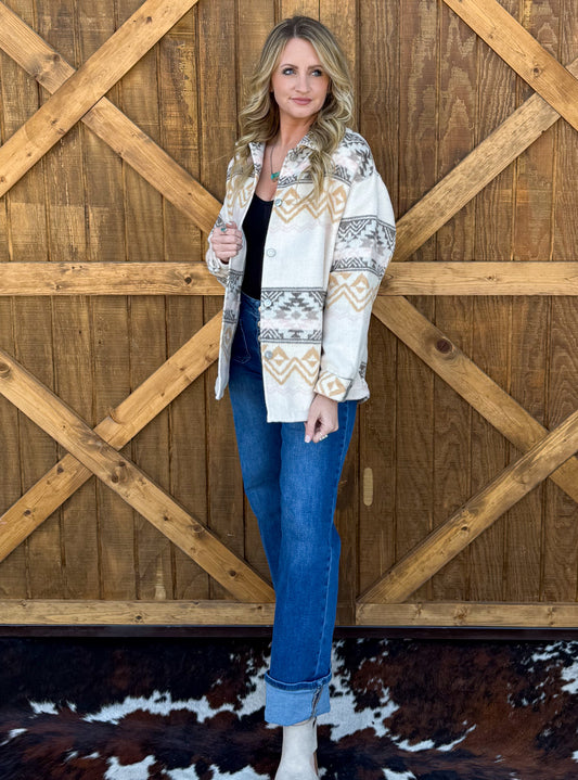 Outdoorsy Aztec Shacket