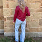 Leather Lux Top *Burgundy