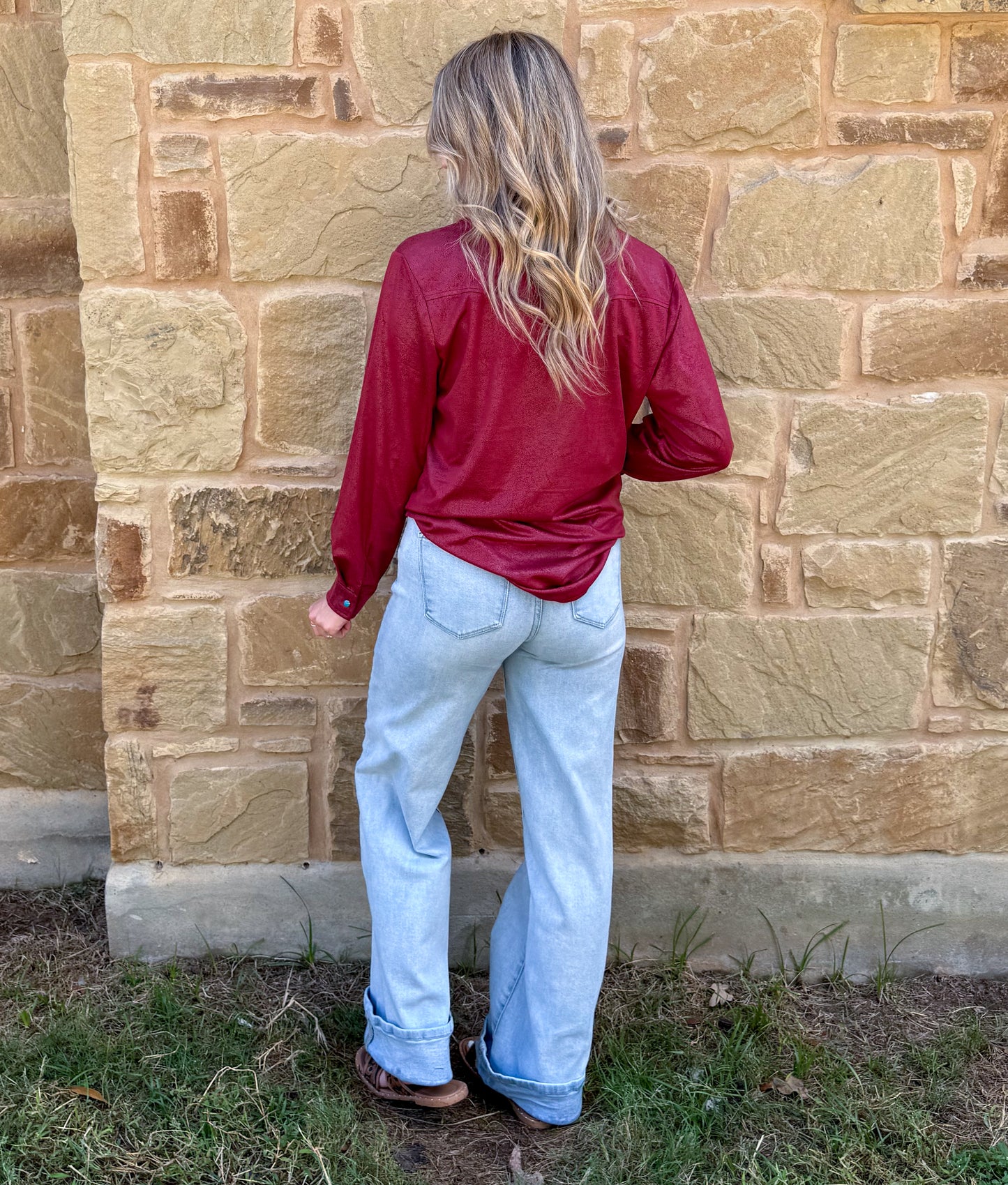 Leather Lux Top *Burgundy