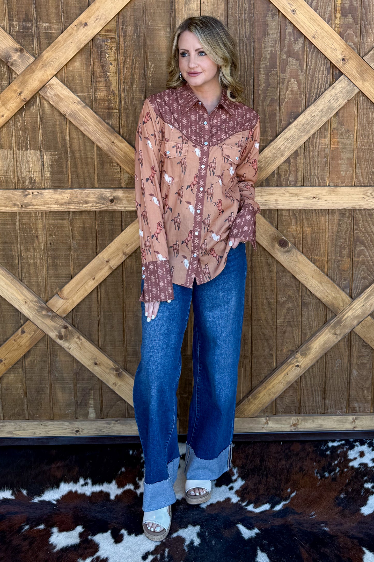 Ranch Horses Pearl Snap