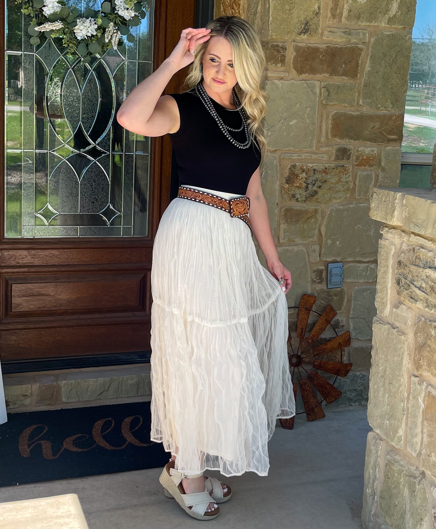 Champagne Toast Maxi Skirt