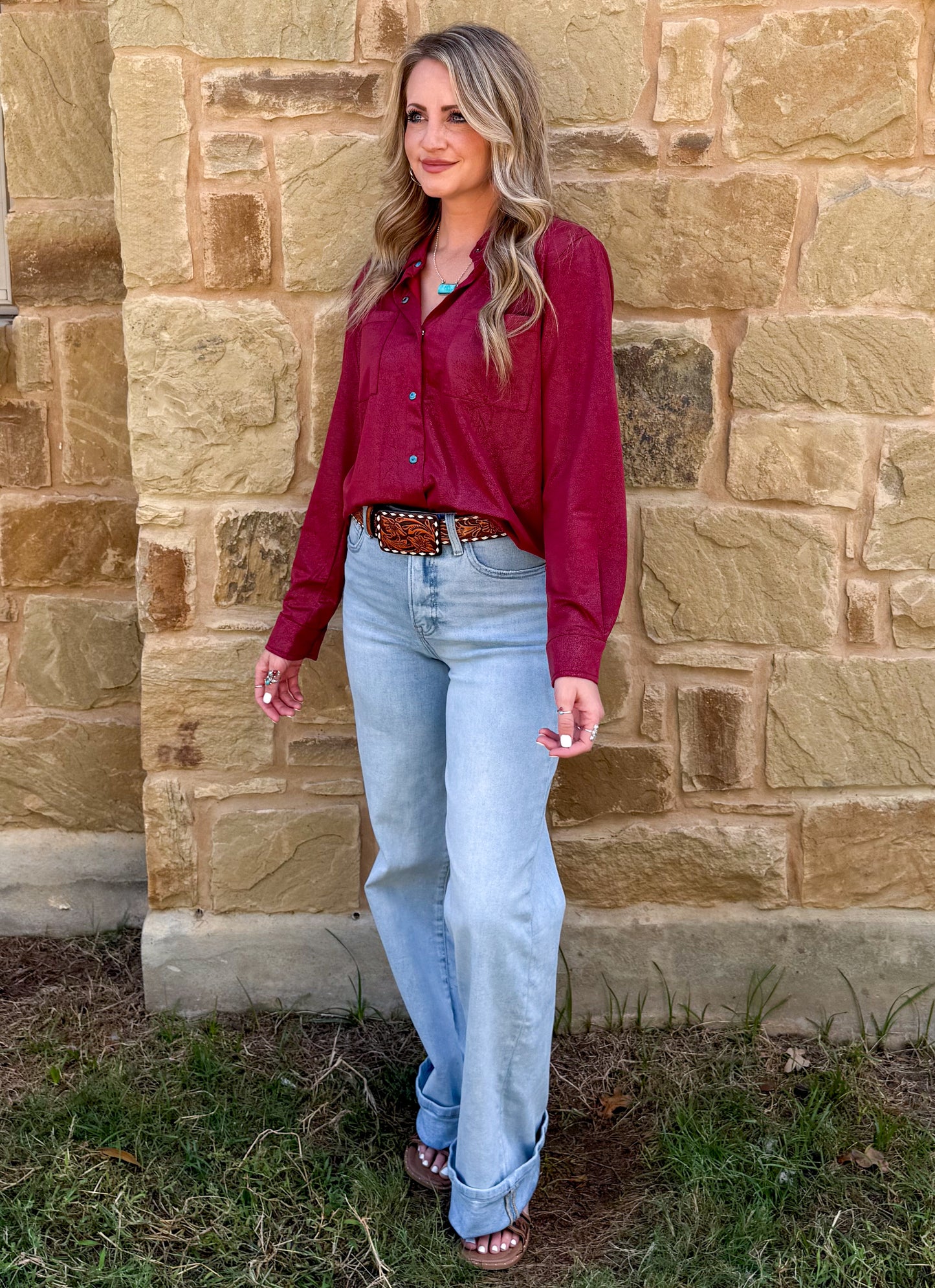 Leather Lux Top *Burgundy