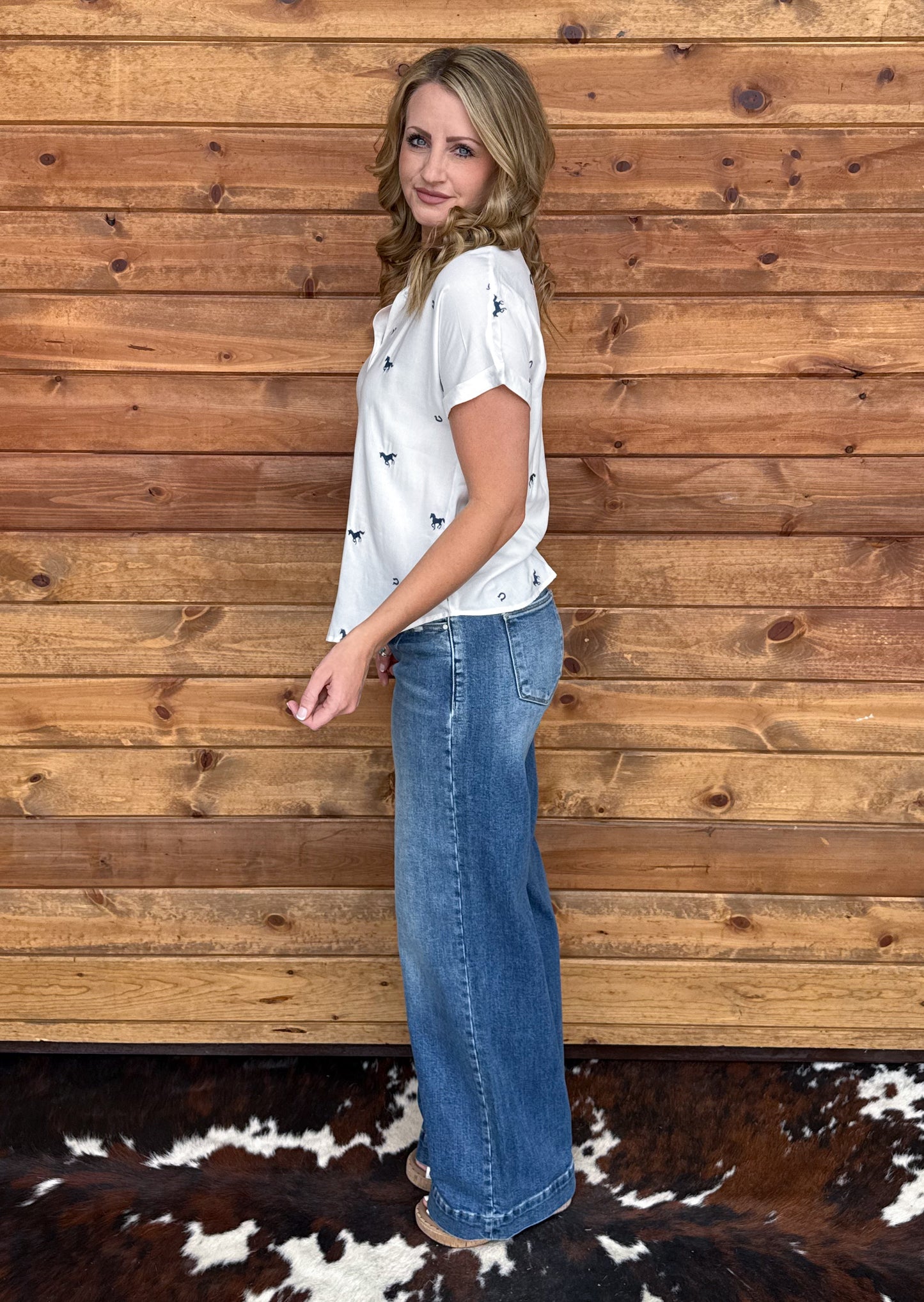 Wild & Lucky Button-Up Top *Blue