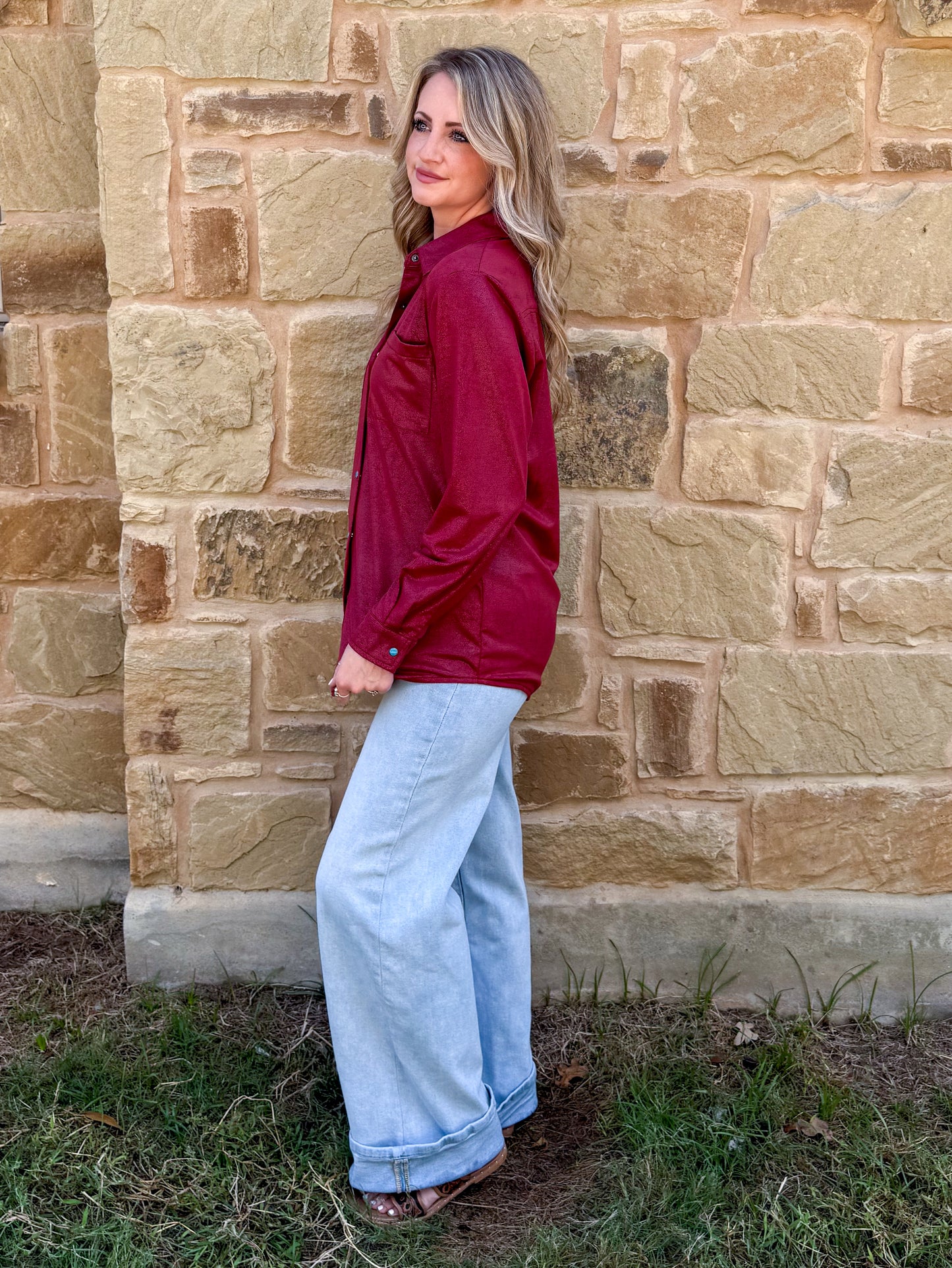 Leather Lux Top *Burgundy