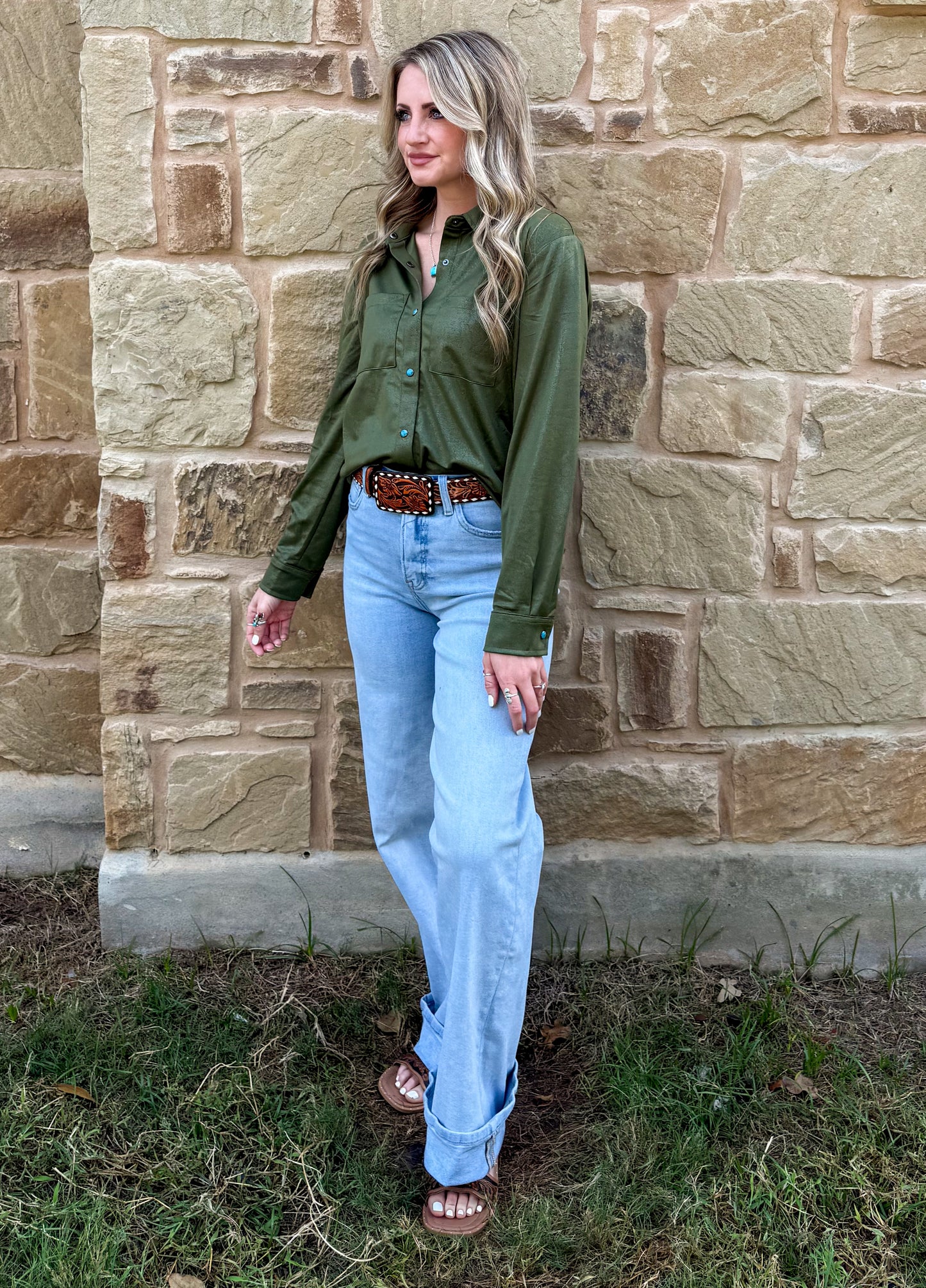 Leather Lux Top *Agave