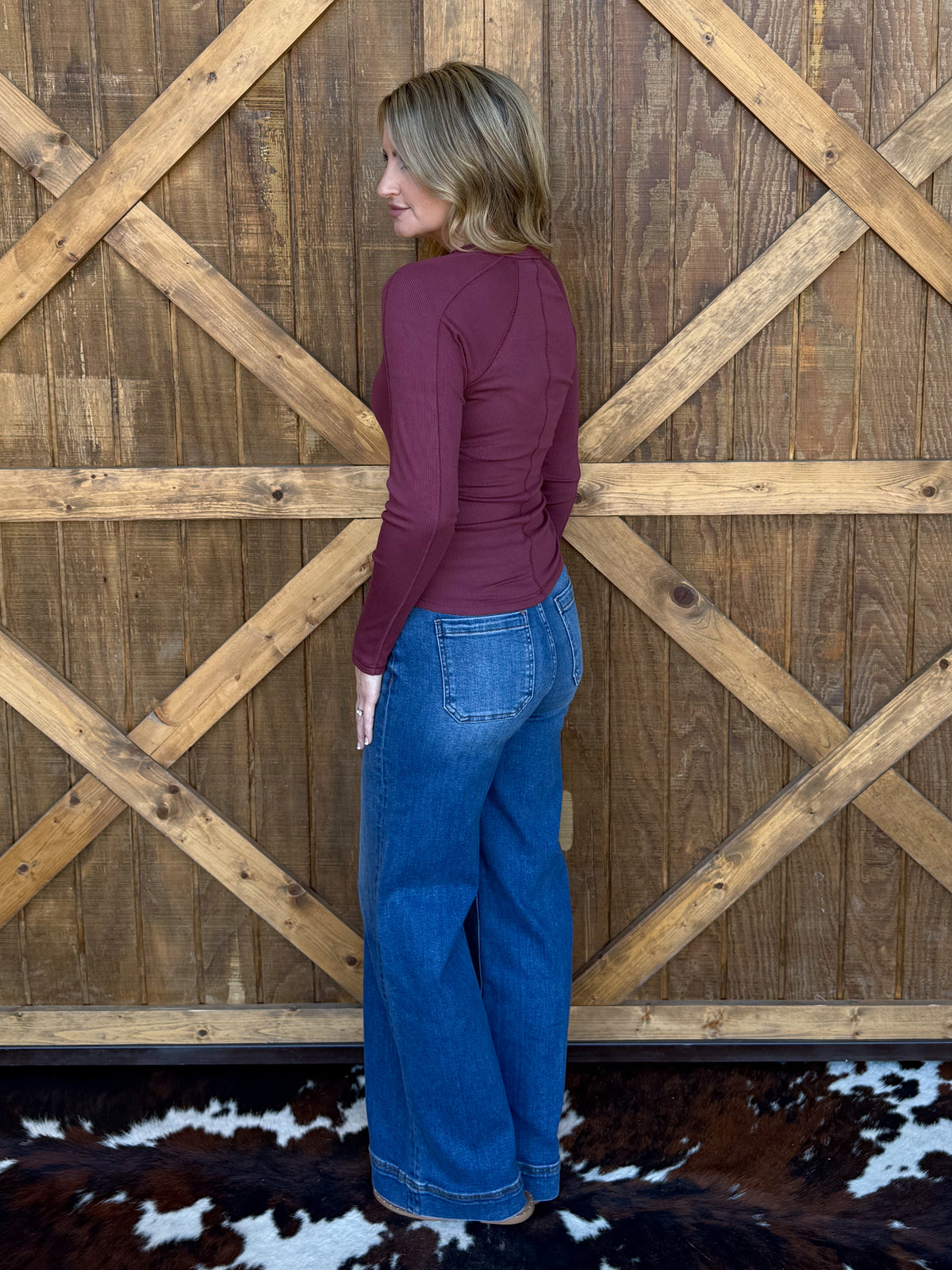 The Henley Basic Long Sleeve *Rosewood