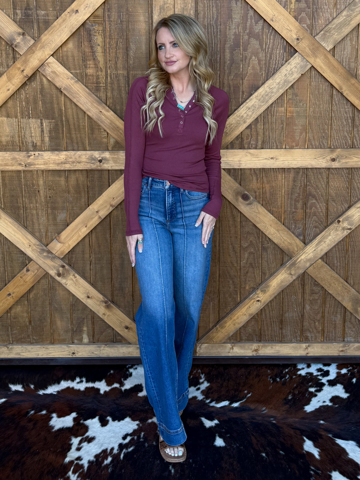 The Henley Basic Long Sleeve *Rosewood