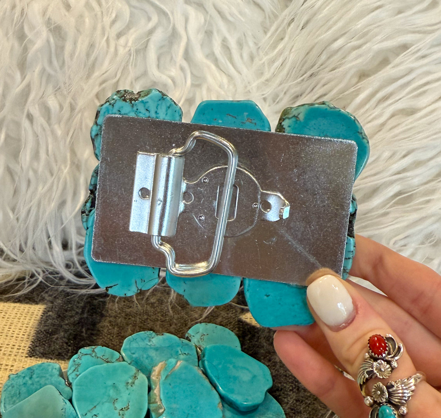 Turquoise Slab Belt Buckle