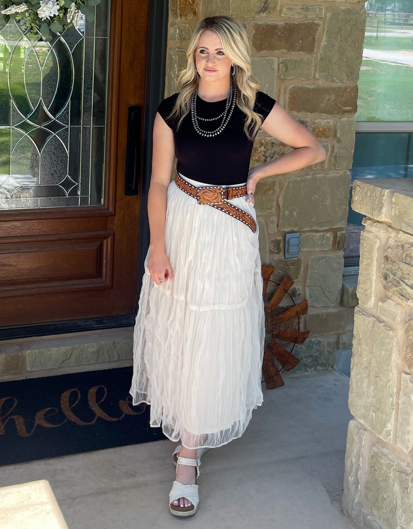 Champagne Toast Maxi Skirt