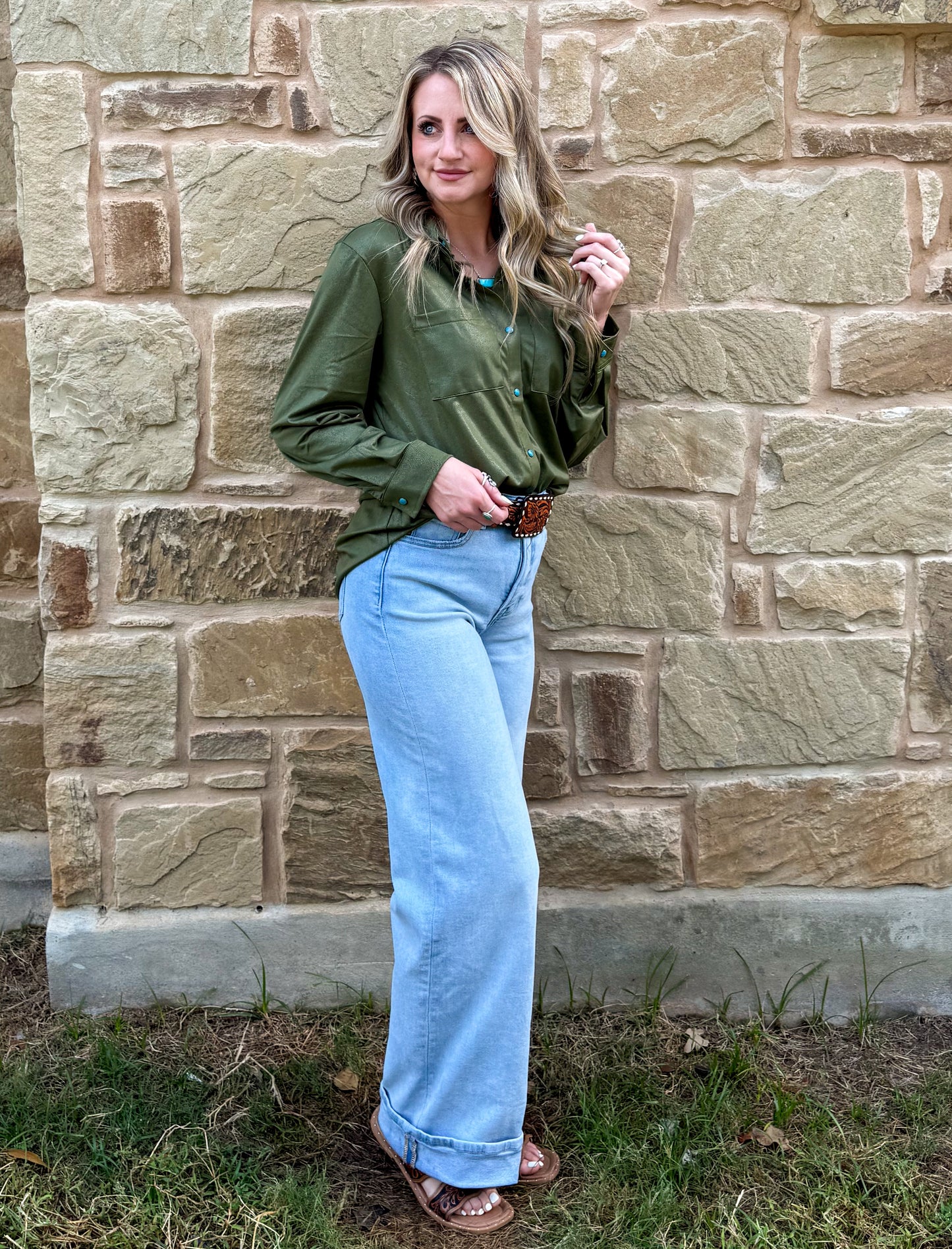 Leather Lux Top *Agave