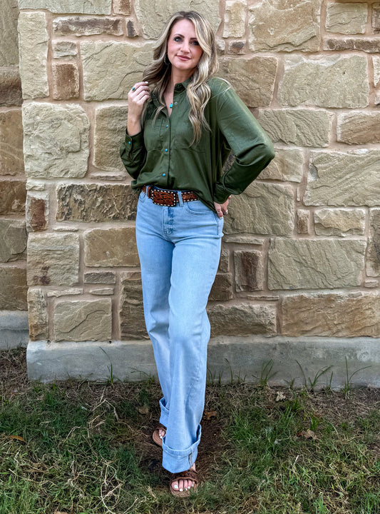 Leather Lux Top *Agave