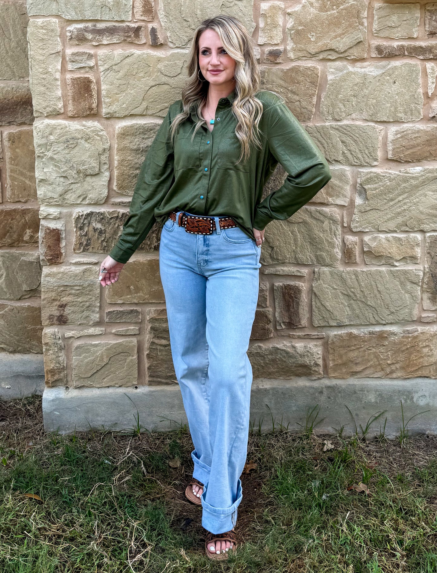 Leather Lux Top *Agave