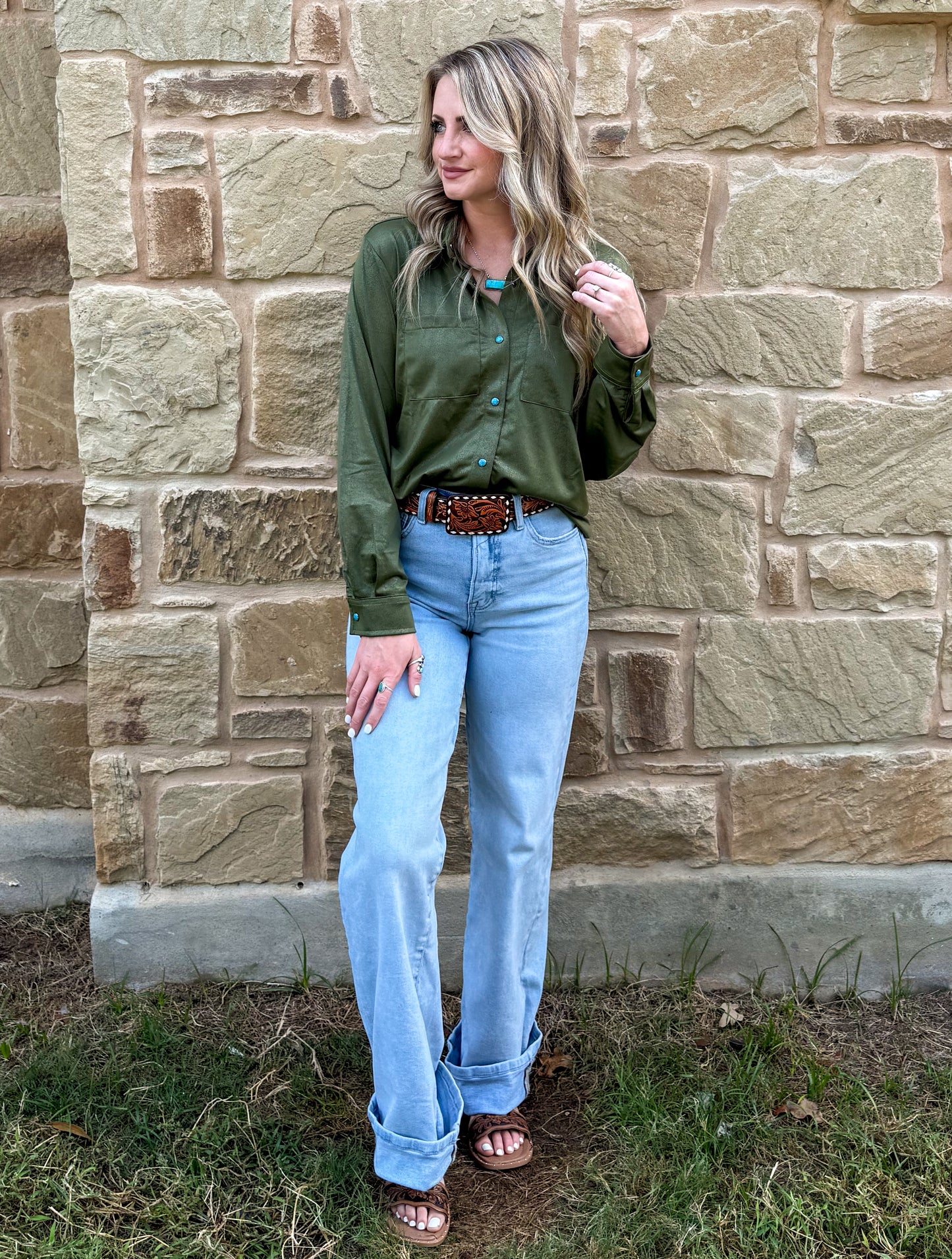 Leather Lux Top *Agave