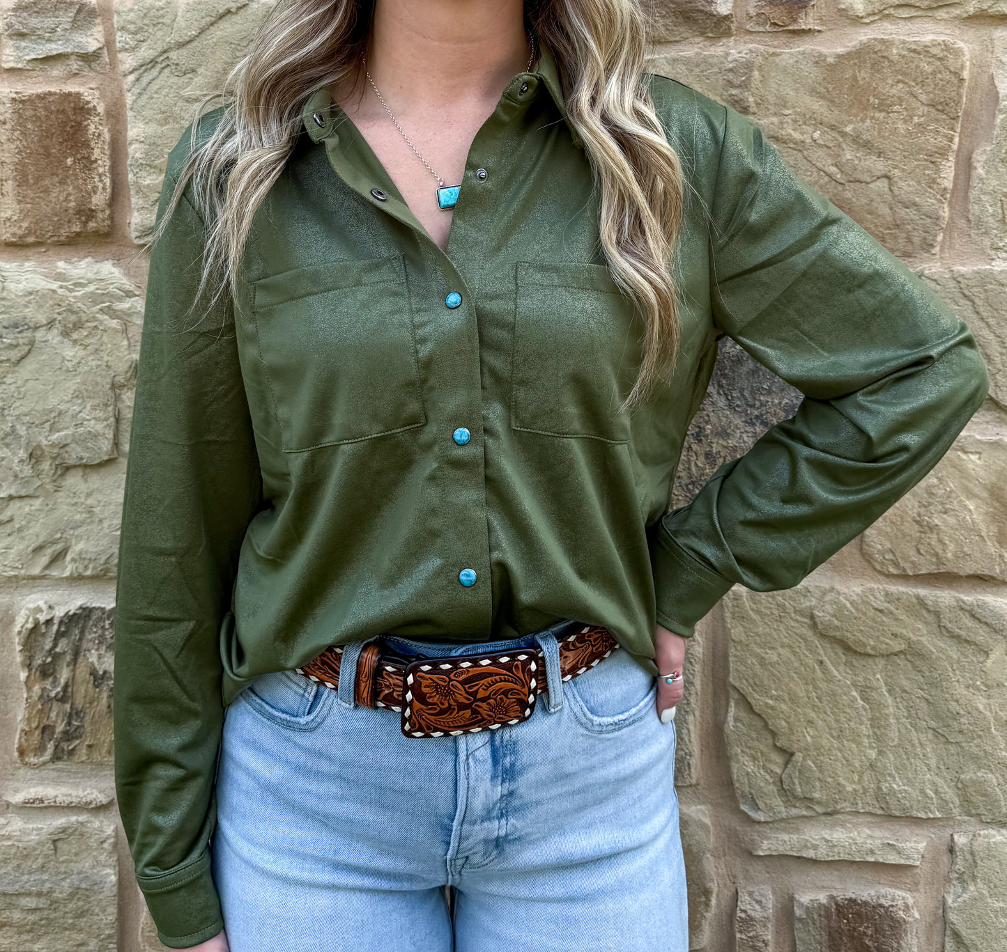 Leather Lux Top *Agave