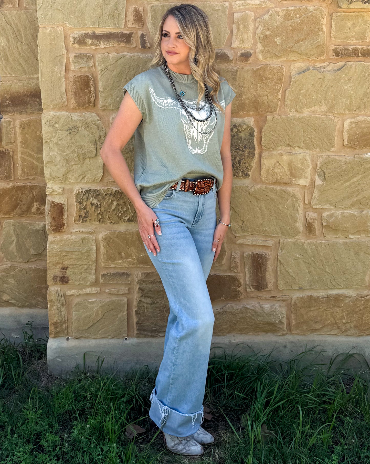 Steer Skull Top