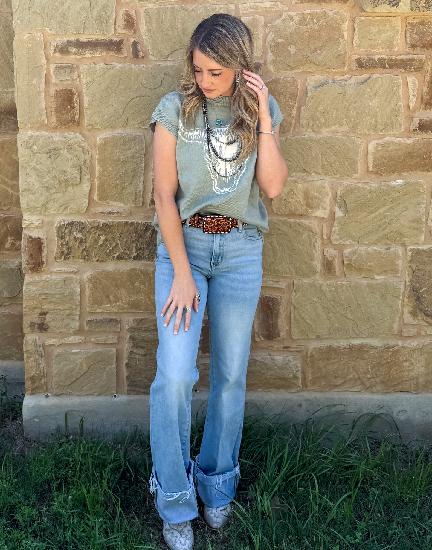 Steer Skull Top